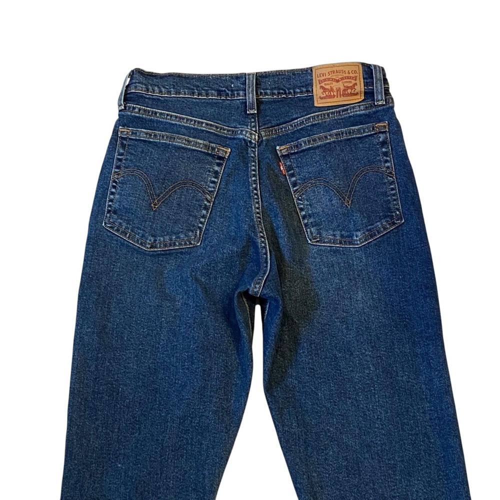 LEVIS Wedgie Straight Leg Jeans Button Fly Distressed Raw Hem Womens Size 30 - Picture 9 of 14